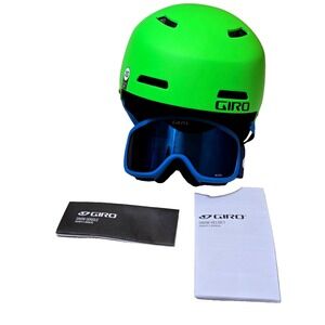 Giro Cru MIPS Snow Sports Helmet & Googles Youth XS Color Matte Bright Green NWT